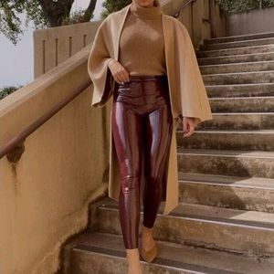 SPANX Faux Patent Leather Ruby Leggings Small